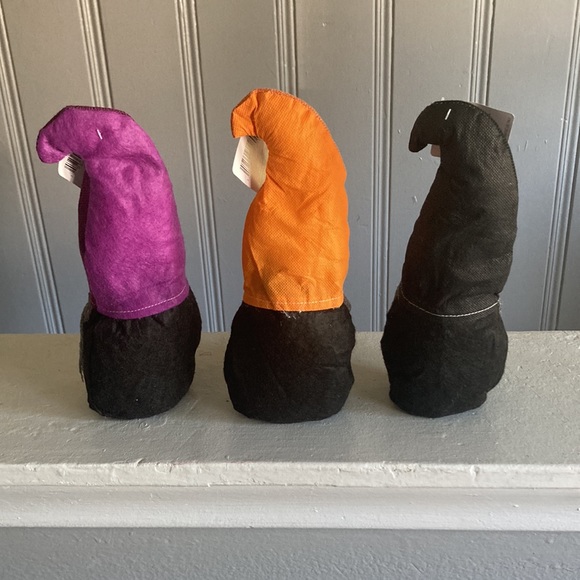 NWT- Set of 3- Purple, Orange & Black Hat get lkui Halloween Gnomes Decorations - Picture 10 of 17